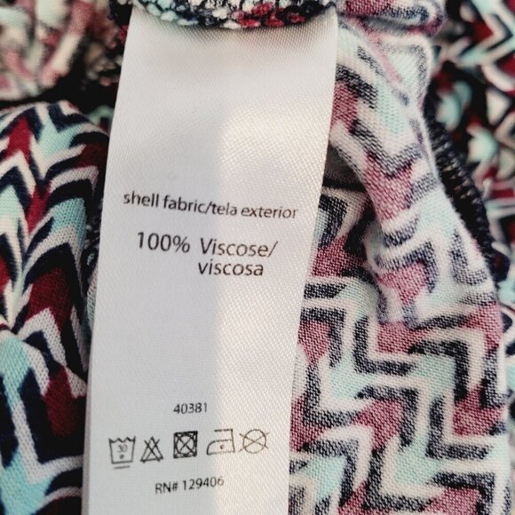 Lascana Turquoise Retro Print Flare Sleeve Top - Picture 10 of 10